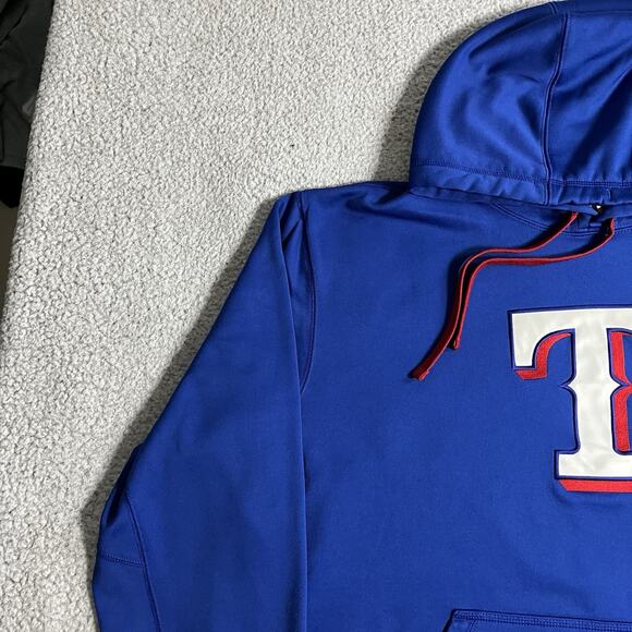 Texas Rangers Hoodie Mens XL Blue Nike Therma-Fit Sweatshirt Baseball MLB - Picture 3 of 14